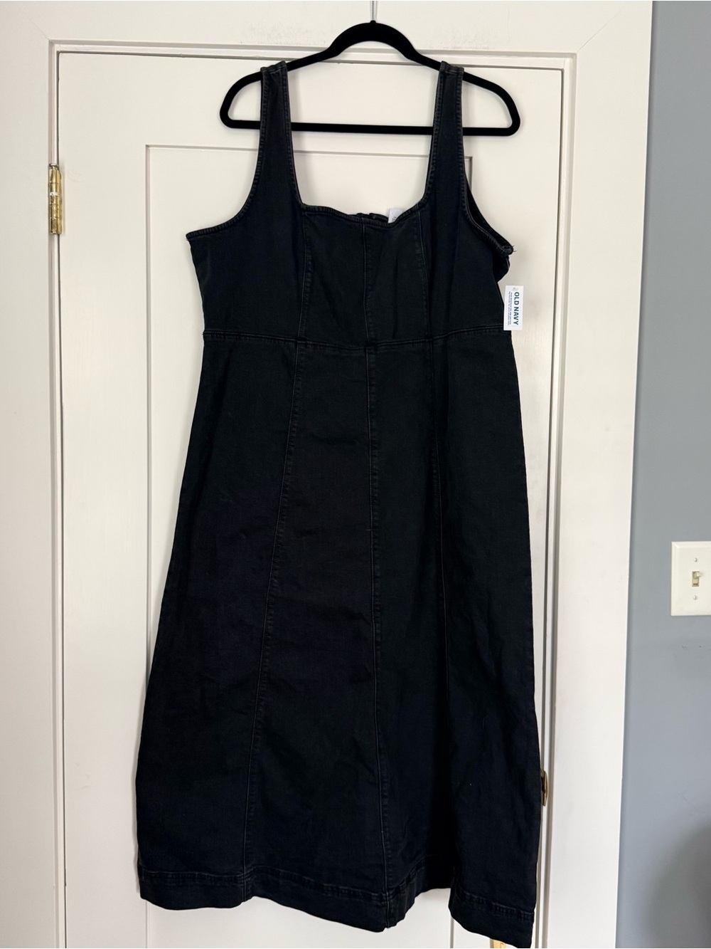 Old Navy Black Denim Midi Dress